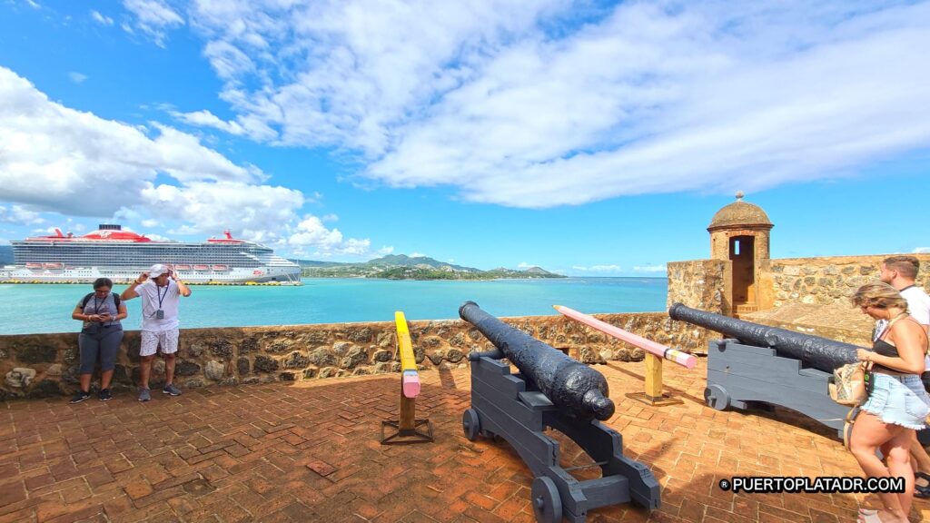 Cannons guard the city as timeless sentinels at Fort San Felipe, Puerto Plata.